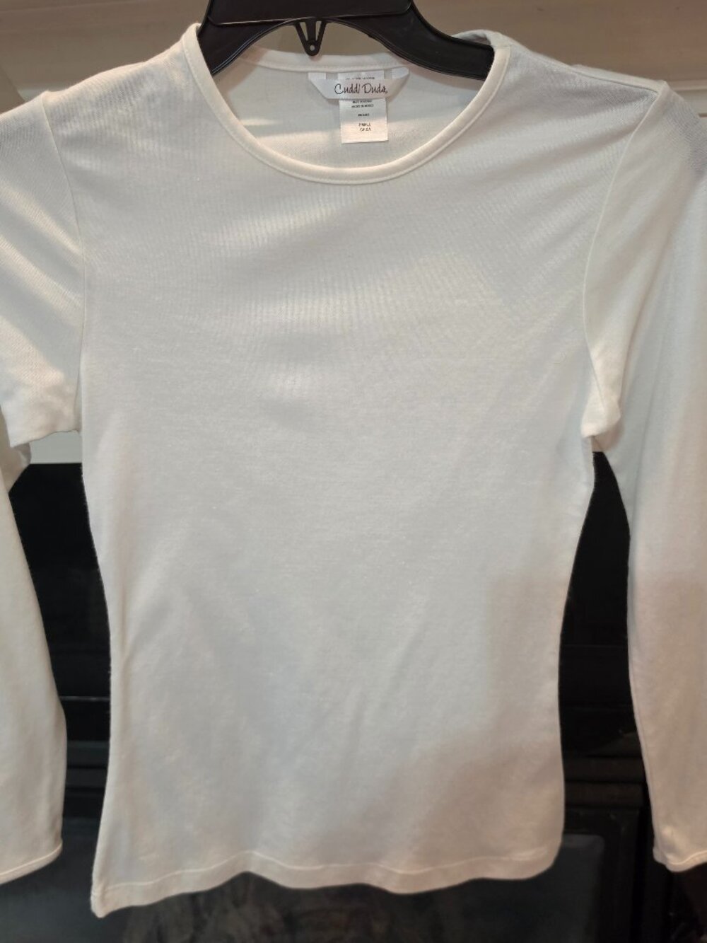 Ladies Cuddl Duds small white long sleeve sleep lounge snow wear